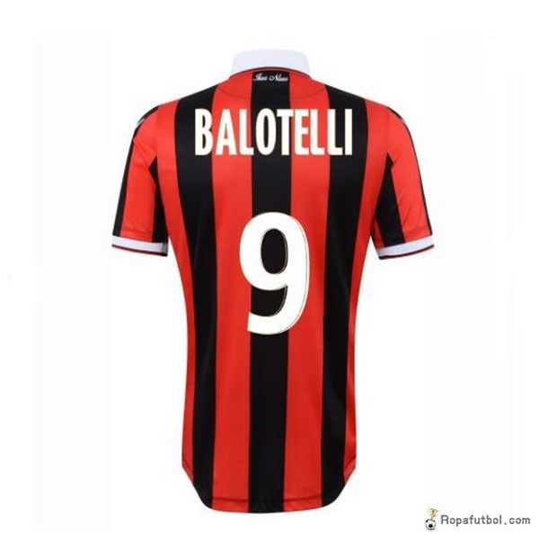 Camiseta OGC Nice Replica Primera Ropa Balotelli 2016/17 Rojo